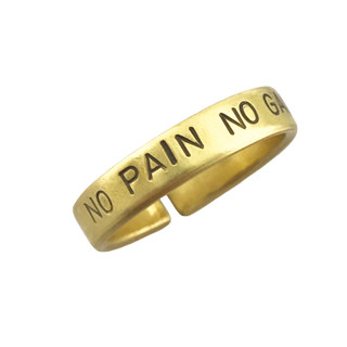 انگشتر مردانه گالری عزیزی طرح نوشته مدل NO PAIN NO GAIN