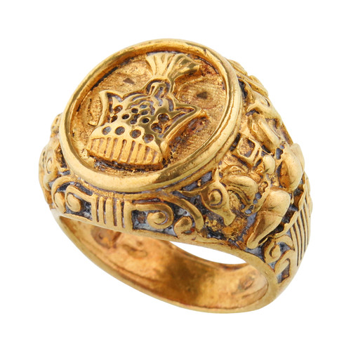 انگشتر مردانه گالری عزیزی طرح تاج مدل GZ14921