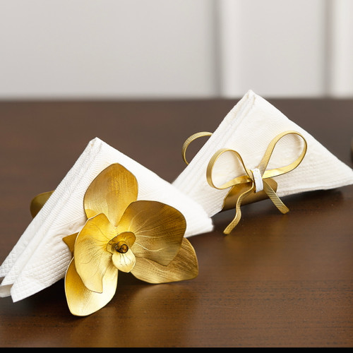 جادستمال کاغذی رومیزی برنجی گالری عزیزی مدل گل بزرگ