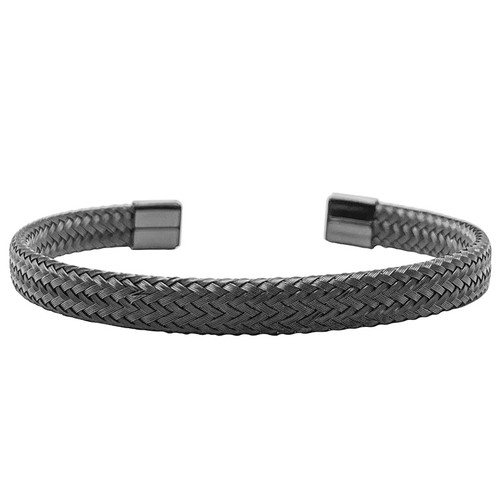 دستبند استیل مشکی مردانه مدل Mesh Design