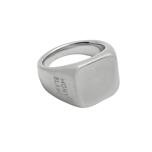 انگشتر استیل مردانه نقرهای مات مدل مونبلان طرح مربع