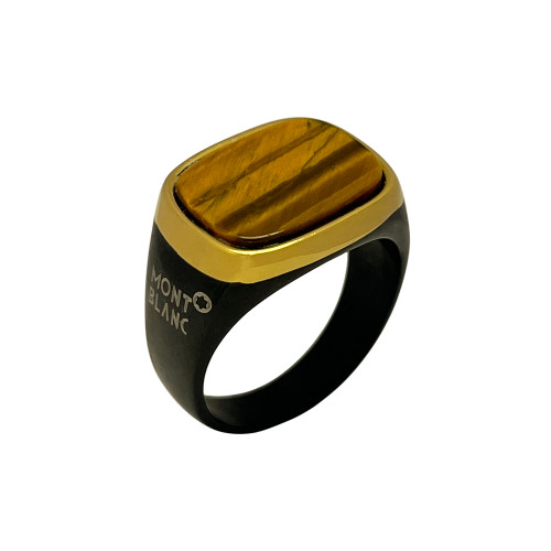 انگشتر مردانه استیل سنگ چشم ببر مون بلان ( mont blanc )